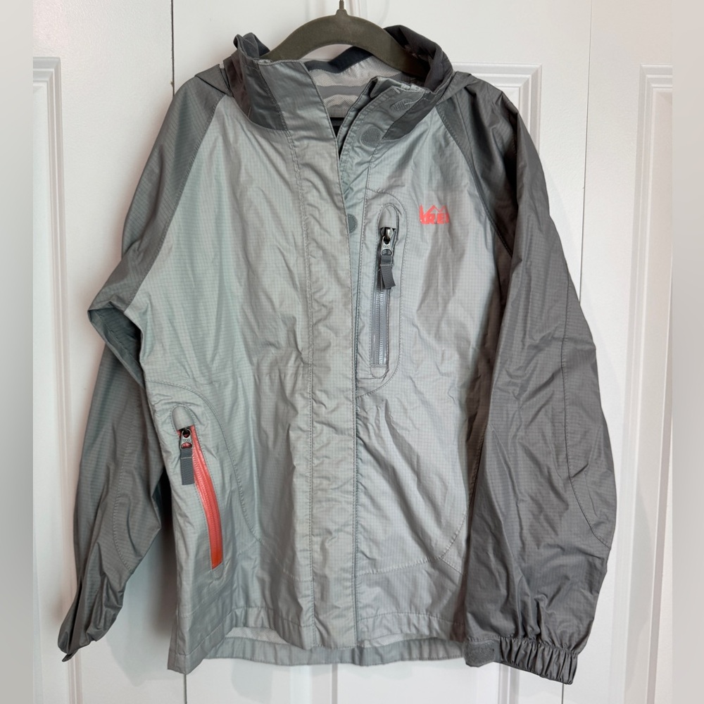REI Girls Two-Tone Gray Raincoat